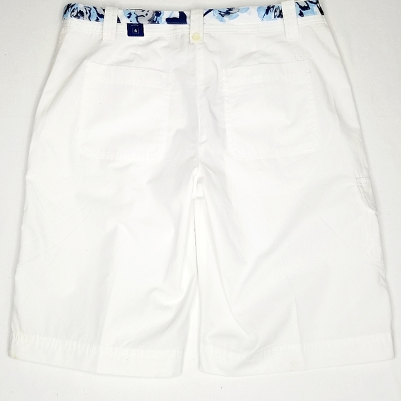 Izod White 11" Belted Bermuda Shorts sz4 NWT - Picture 3 of 9